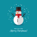 Flat snowman icon