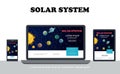 Flat Solar System Colorful Concept