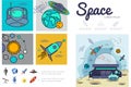 Flat Space Infographic Template