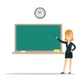 Flat Speaker teacher show school board education v Royalty Free Stock Photo