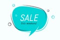 Flat speech bubble shaped banner, price tag