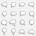 Flat Speech Bubbles with Long Shadows Vector