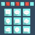 Flat speeech bubbles icon set