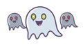 Flat Spooky Ghosts Icon Vector Halloween Graphic, vector design Generative AI Royalty Free Stock Photo