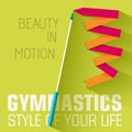 Flat sport gymnastics background concept. Vector