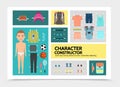 Flat Sport Man Character Infographics