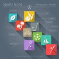 Flat Sports Icons Set Royalty Free Stock Photo