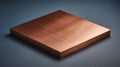 Polished Copper Plate on a Dark Background, Showing Texture and Edge Detail Royalty Free Stock Photo