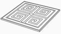 Flat Square Maze Puzzle Design Element, vector design Generative AI Royalty Free Stock Photo