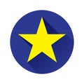 Flat star icon with shadow