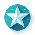 a flat star icon on a white background