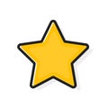 Flat Star Shape icon. Outline stroke. Vector illustration