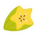 Flat Starfruit Cartoon Element Vector Illustration