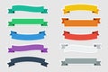 Flat stickers vector ribbons in flat color on gray background. Vector illustration Royalty Free Stock Photo
