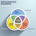 Flat style abstract intersection chart infographics