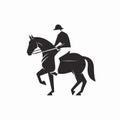 Flat Style Ai Logo With Horseback Riding Person