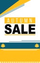 Flat style autumn sale banner