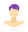 Flat style avatar of Caucasian women with short bob hairstyle. Vector Illustration