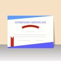 Flat Style Blank Internship Certificate or Diploma template design.