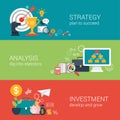 Flat style business success strategy target infographic concept Royalty Free Stock Photo