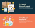 Flat style business success strategy target infographic concept and Investment research. Web banners templates set. Royalty Free Stock Photo