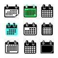 Simple Calendar Silhouette Icon Royalty Free Stock Photo