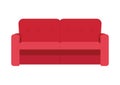 Flat style cartoon sofa. Clipart sofa isolated on white background