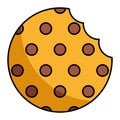 Flat Style Chocolate Chip Cookie Vector Illustration Royalty Free Stock Photo