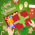 Flat Style Christmas Vector Card Or Background