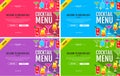 Flat style cocktail menu concept Web site design. Royalty Free Stock Photo