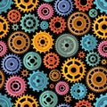 Flat Style Color Gears Pattern