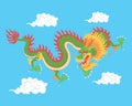 Colorful Asian Chinese Dragon cartoon illustration Royalty Free Stock Photo