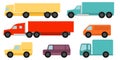 Flat style commercial vehicles set Royalty Free Stock Photo