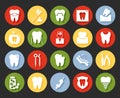 Flat style dental icons set Royalty Free Stock Photo