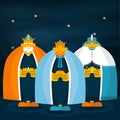 Flat Style Design Reyes Magos Illustration