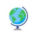 Flat style desktop globe illustration on White Backround Royalty Free Stock Photo