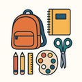 a set of school supplies Royalty Free Stock Photo