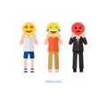 Flat style emoticon set