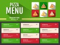 Flat style fast food pizza menu design Royalty Free Stock Photo