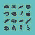 Flat style food icon set Royalty Free Stock Photo