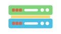 Flat style green blue servers computing storage icon vector design Generative AI Royalty Free Stock Photo