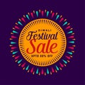 Flat style happy diwali festival sale background design Royalty Free Stock Photo