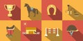 Flat Style Horse Icons Royalty Free Stock Photo