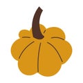 Flat Style Illustrated orange Pumpkin Fruit Icon