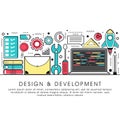 Flat style illustration for Design and Development. Royalty Free Stock Photo
