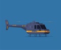 Flat style illustration helicopter isolated on color background