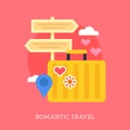 Romantic traveling objects set. Royalty Free Stock Photo