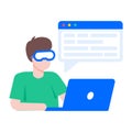 A flat style illustration showing vr developer Royalty Free Stock Photo