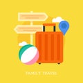 Famity traveling objects set. Royalty Free Stock Photo