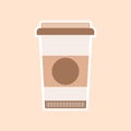 Flat style isometric vector coffee cup concept illustration. Material design disposable paper coffee cup clean realistic icon Royalty Free Stock Photo